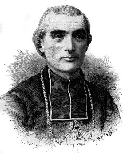 Porträtt av Adolphe Perraud (1828-1906), fransk kyrkoman och akademiker. Gravyr i "" Le Monde Illustré"" nr 1316 av 17 juni 1882. av Unknown artist