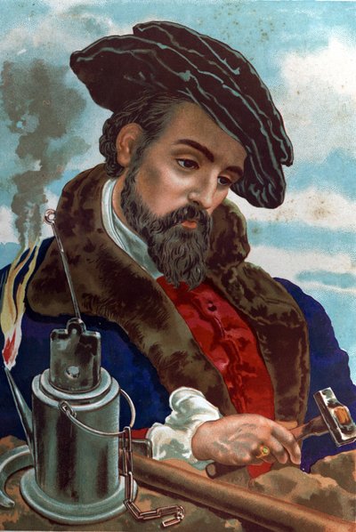 Porträtt av Agricola Georg (Georgius) Bauer, känd som Agricola Mineralogist German (Glauchau, Sachsen av Unknown artist