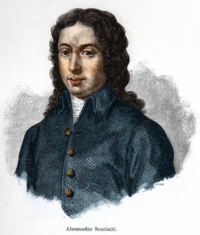 Porträtt av Alessandro Scarlatti (1660 - 1725), italiensk kompositör. av Unknown artist