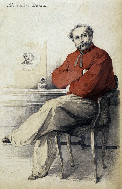 Porträtt av Alexandre Dumas Jr. av Unknown artist