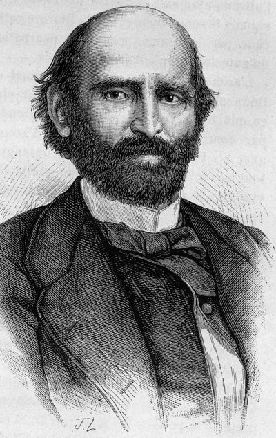 Porträtt av Alexandre Glais-Bizoin (1800 - 1877). Gravyr från slutet av 1800-talet i "Histoire de France"" av H. Martin. av Unknown artist