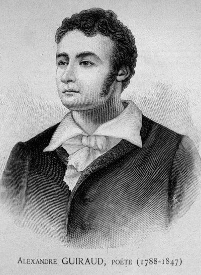 Porträtt av Alexandre Guiraud, poet (1788-1847) - grav. 1800-talet av Unknown artist