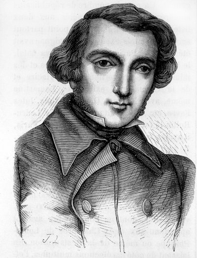 Porträtt av Alexis de Tocqueville (1805 - 1859), fransk historiker och politiker. Gravyr 1800-talet. av Unknown artist