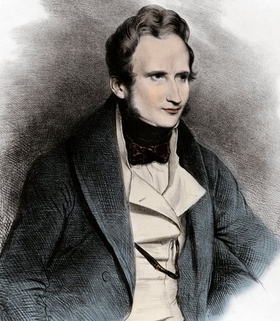 Porträtt av Alfred de Vigny - Porträtt av poeten Alfred de Vigny (1797-1863) - av Unknown artist
