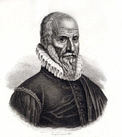 Porträtt av Ambroise Pare (1509-1590), fransk kirurg - gravyr från 1800-talet av Unknown artist