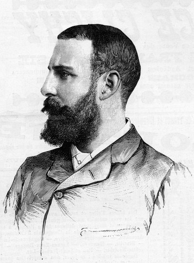 Porträtt av den amerikanske författaren Francis Marion Crawford (1854-1909) 1887. av Unknown artist
