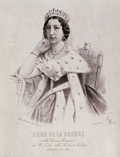 Porträtt av Anna de la Grange i Lucrezia Borgia (gravyr av Unknown artist