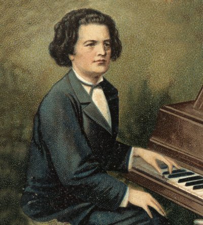 Porträtt av Anton Rubinstein (1829-1894), rysk pianist och kompositör. av Unknown artist