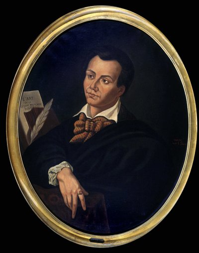Porträtt av Antonin Careme (1783 - 1833) kock - Målning, al. Escoffier Foundation av Unknown artist