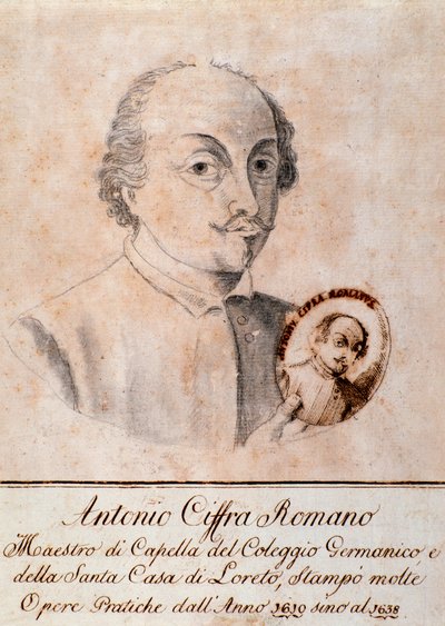 Porträtt av Antonio Cifra (teckning) av Unknown artist
