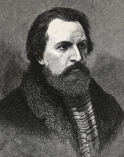 Portrait of Apollo Grigoryev (1822-1865) Russian poet and critic -Apollo Grigoriev poet and literary critic and Russian theatral - av Unknown artist