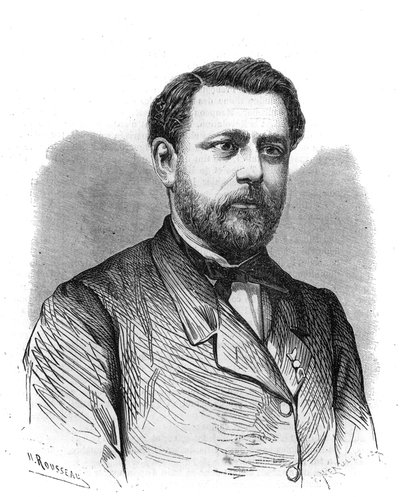 Porträtt av Arthur Chervin (1850-1921), grundare och chef för Institut des Begues i Paris. Gravyr i "" The Illustrious Universe"" av Unknown artist