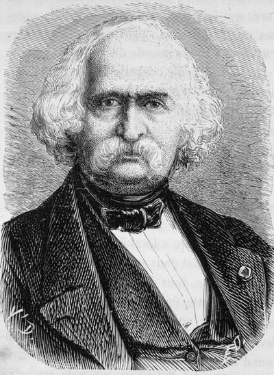 Porträtt av Auguste Perdonnet, civilingenjör. Gravyr från slutet av 1800-talet i "Histoire de France"" av H. Martin. av Unknown artist