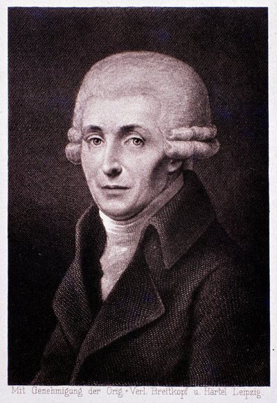 Porträtt av den österrikiska kompositören Joseph Haydn (1732-1809) Gravyr. 1800-talet. Milano, biblioteca del conservatorio av Unknown artist