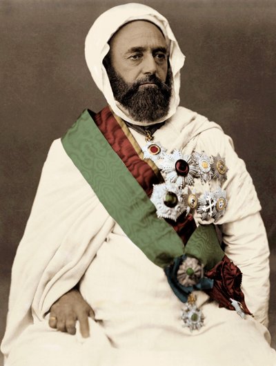Porträtt av Ben Mahi Ed Din Abd El Kader (Abd El-Kader) (1808-1883) Emir Algerian av Unknown artist