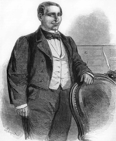 Porträtt av Benito Pablo Ju¿rez. Mexikansk politiker av indiskt ursprung (1806 till 1872). Mexikanska republikens president 1858. av Unknown artist