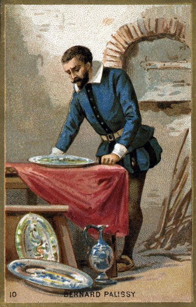 Porträtt av Bernard Palissy (1510 - 1589). Kromolitografi från slutet av 1800-talet. av Unknown artist