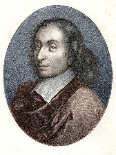 Porträtt av Blaise Pascal - gravyr av 1800-talet. av Unknown artist