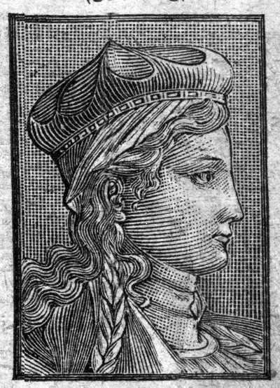 Porträtt av Brunehaut (eller Brunehilde) (ca. 534 till 613) hustru till Sigebert I. av Unknown artist