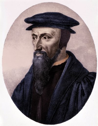 Porträtt av Calvin (1509 - 1564). av Unknown artist