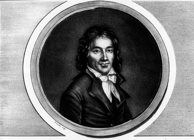 Porträtt av Camille Desmoulins (1760-1794), deputerad av Paris. Gravyr i "" Komplett samling av historiska målningar från den franska revolutionen, i tre volymer.""" 1804. av Unknown artist