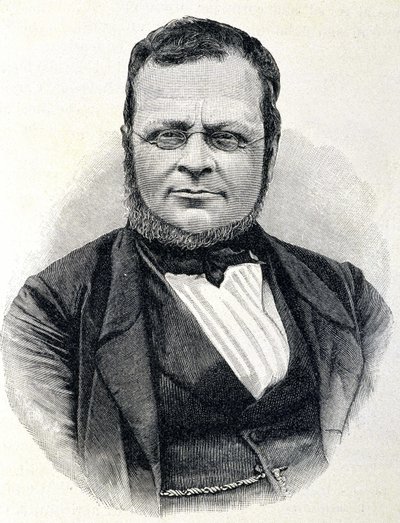 Porträtt av Camillo Benso, greve av Cavour (1810-1861), italiensk statsman, efter ett foto från 1860 av Unknown artist