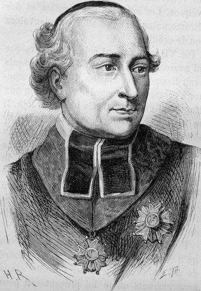 Porträtt av kardinal Joseph Fesch (1763 - 1839). Gravyr från slutet av 1800-talet i "Histoire de France"" av H. Martin. av Unknown artist