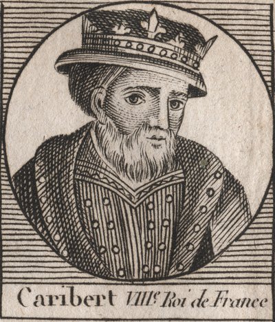 Porträtt av Caribert, Frankernas kung (561-567) - Caribert eller Charibert (d.567) Frankernas kung - gravyr från "" Instruction sur l