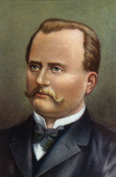 Porträtt av Carl Gustaf Patrik de Laval, svensk ingenjör och uppfinnare (chromo) av Unknown Artist