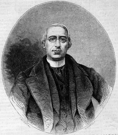 Porträtt av Carlo Passaglia (1812-1887), italiensk kyrkoman, partisan av Italiens enhet. Gravyr i "" Le Monde Illustré"" nr 240 av 16 november 1861. av Unknown artist