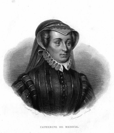 Porträtt av Catherine de Medici (1519 - 1589). av Unknown artist
