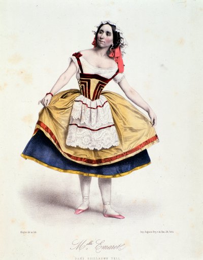 Porträtt av Celestine Emarot i Guillaume Tell, balett av Gioacchino Rossini, ca 1858 av Unknown artist