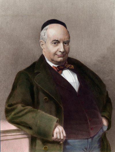 Porträtt av Charles Auguste Sainte Beuve (1804-1869), fransk författare. Gravyr av 1800-talet. Privat samling. av Unknown artist