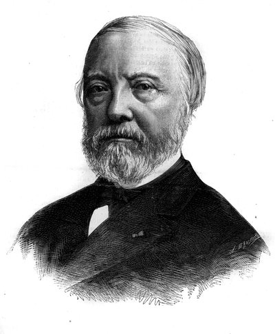 Porträtt av Charles Blanc (1813-1882), fransk konstkritiker och akademiker. Bandgravyr i "" Le Monde Illustré"" nr 1294 av 21 januari 1882. av Unknown artist