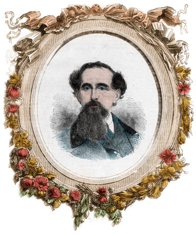 Porträtt av Charles Dickens (1812-1870) engelsk romanförfattare, gravyr av Unknown artist