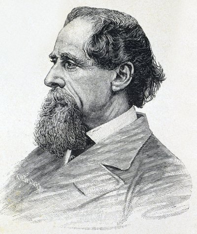 Porträtt av Charles Dickens av Unknown artist