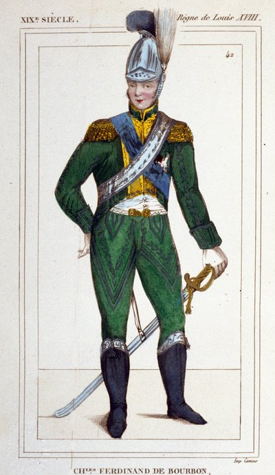 Porträtt av Charles Ferdinand de Bourbon (hertig av Berry) 1778 -1820. av Unknown artist
