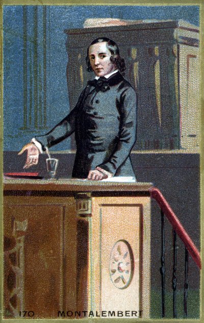 Porträtt av Charles Forbes, greve av Montalembert (1810 - 1870), fransk journalist och politiker. Kromolitografi från slutet av 1800-talet. av Unknown artist