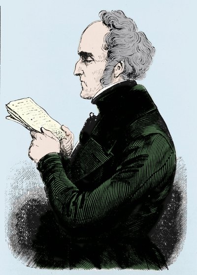 Porträtt av Charles Fourier (1772 - 1837), fransk socialistisk teoretiker. Gravyr av 1800-talet. av Unknown artist