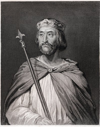 Porträtt av Charles III dit le Simple (879 - 929), kung av Frankrike (898 - 929) - i "Histoire des Français" av Lavallée, gravyr, sd. av Unknown artist