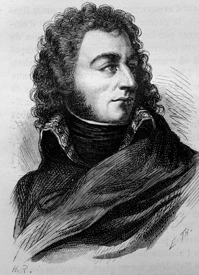 Porträtt av Charles John - Baptist Bernadotte (Karl XIV) (1763 - 1844). Gravyr från slutet av 1800-talet i "Histoire de France"" av H. Martin. av Unknown artist
