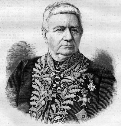 Porträtt av Charles Joseph Pascal de Luesemans (1808 -1882) belgisk politiker - gravyr från 1882 av Unknown artist