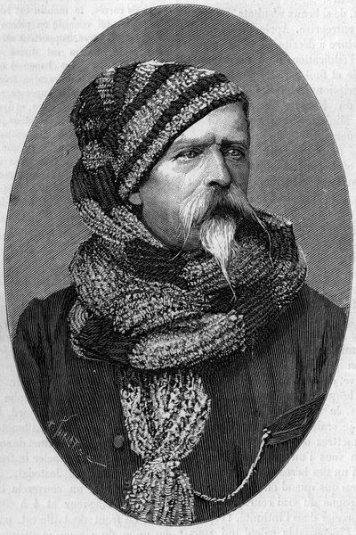 Porträtt av Charles Marie Etienne Champion Dubois de Nansouty (1815-1895), fransk general, i bergsklänning. (Från ett fotografi taget i Bagneres de Bigorre 1879). Gravering i "" Nature: genomgång av vetenskaperna och deras tillämpningar på konst och i av Unknown artist