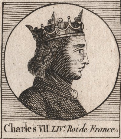 Porträtt av Karl VII (1403-1461) Kung av Frankrike - CHARLES VII (1403-1461) Kung av Frankrike av Unknown artist