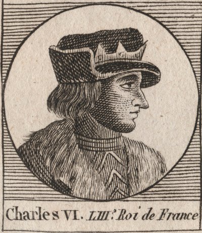 Porträtt av Karl VI (1368-1422), kung av Frankrike - CHARLES VI (1368-1422) Frankrikes kung av Unknown artist