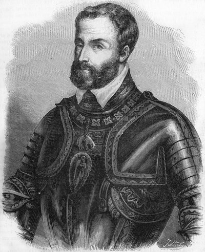 Porträtt av Karl V (1500-1558), kejsare av det heliga germanska riket från 1519 till 1556. Gravyr från 1800-talet. av Unknown artist