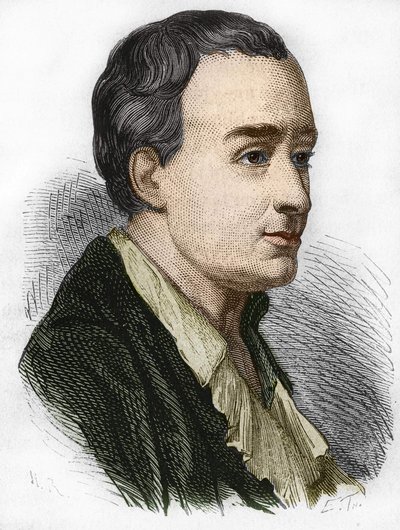 Porträtt av Charles de Secondat (1689 - 1755), Baron De La Brède och Montesquieu. Gravyr av 1800-talet. av Unknown artist