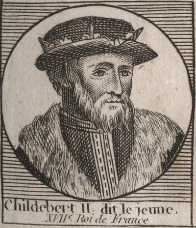 Porträtt av Childebert II av Unknown