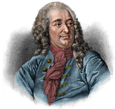 Porträtt av Christian von Wolff eller Christian von Wolf Tysk jurist, matematiker och filosof (1679-1754). Gravyr. av Unknown artist