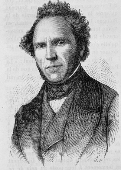 Porträtt av Claude Anthime Corbon (1808 - 1891). Gravyr från slutet av 1800-talet i "Histoire de France"" av H. Martin. av Unknown artist
